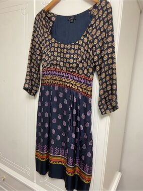Nougat London Navy Patterned Midi Dress